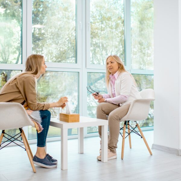 Woman with psychologist in the office